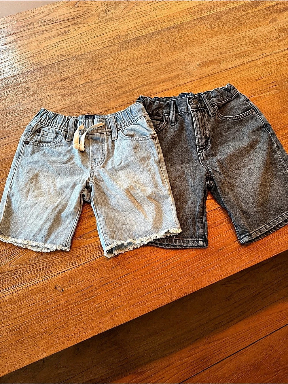 Gap Slim Pull-On Short; Relaxed Short Girls Denim Shorts 2-Pack Blue & Gray